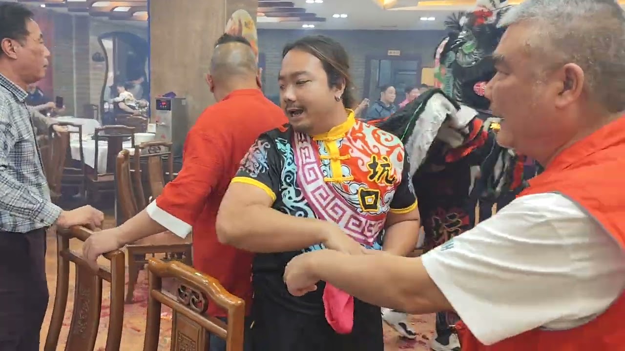 Lion Dance with Young drummers. 