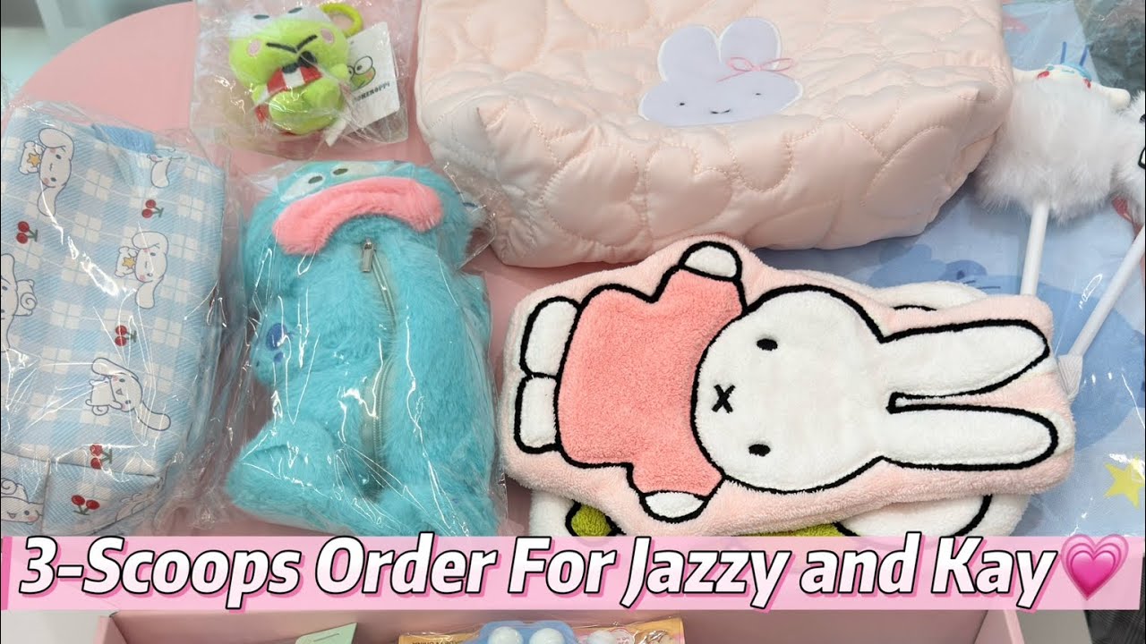 Let’s pack a 3-scoops order for Jazzy&Kat💝#sanrio #mysterybox #luckyscoop #kawaii #unboxing 