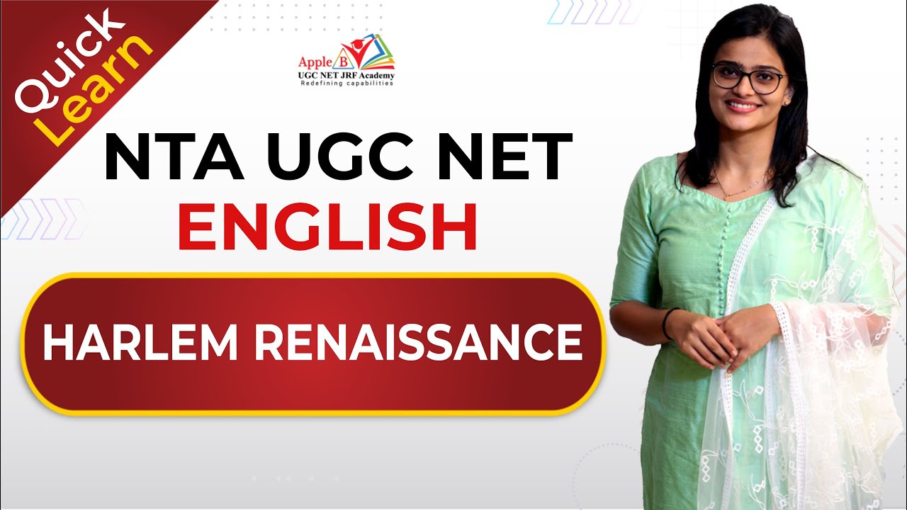 Harlem Renaissance | Post Colonial Literature | NTA UGC NET JRF English Online Coaching | APPLE B