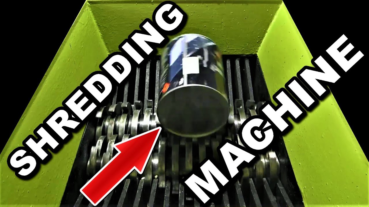 Shredding hard and soft things with the fast shredder machine, oddly satisfying, crushing