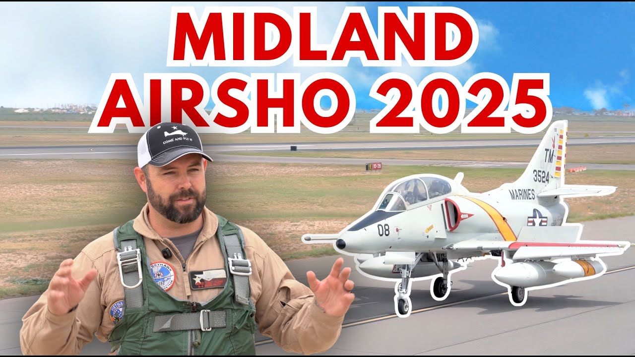 Полет на легендарном самолете A-4 Skyhawk на авиашоу Midland Airshok 2025