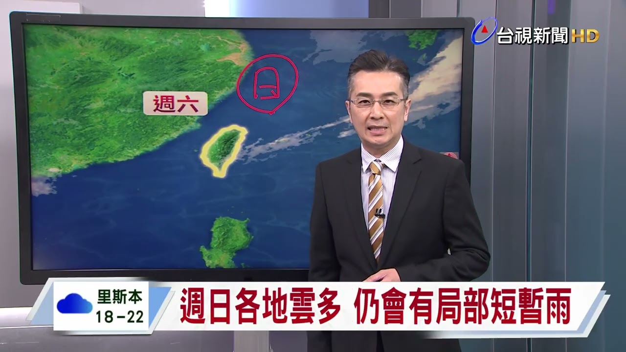 【0401台視晚間氣象】明白天多雲到晴 山區午後局部雨
