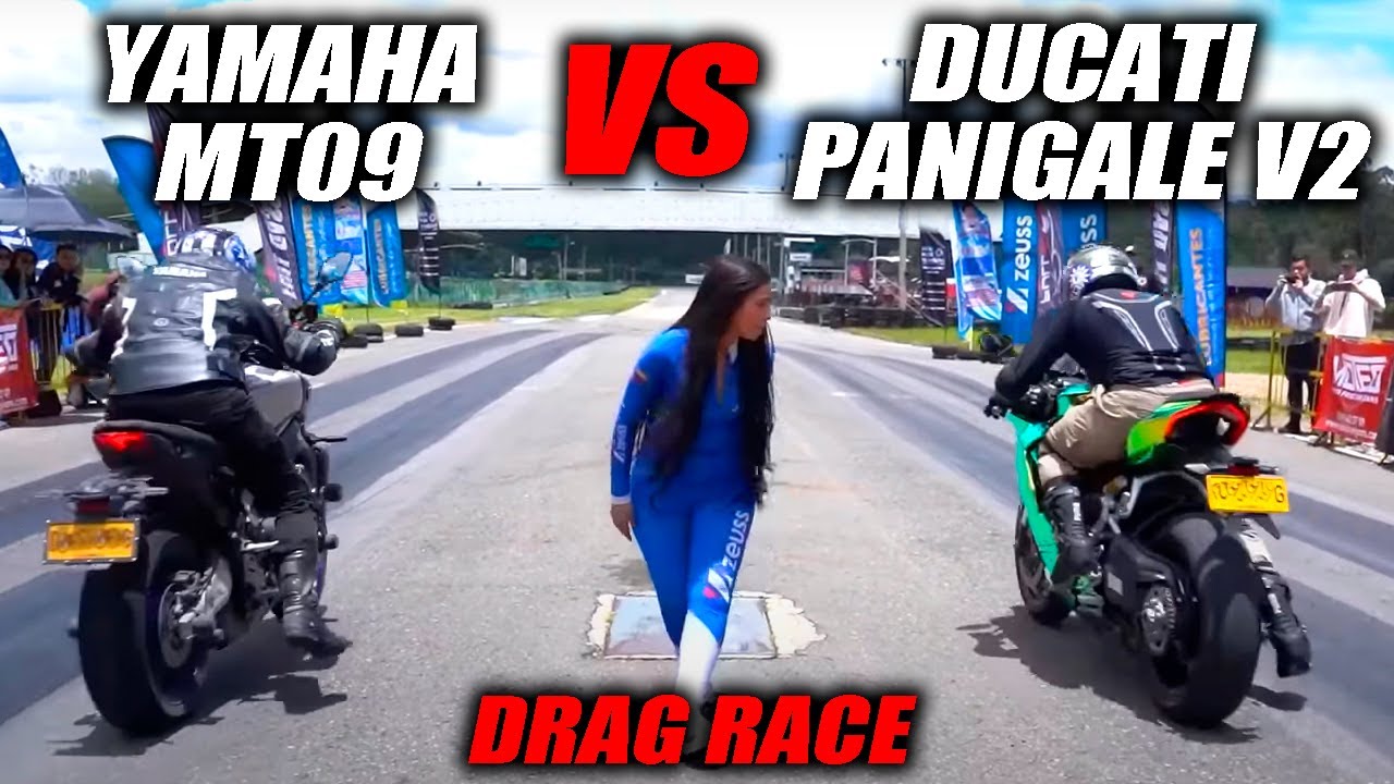 MT09 VS PANIGALE V2🔥 Drag Race Fullgass