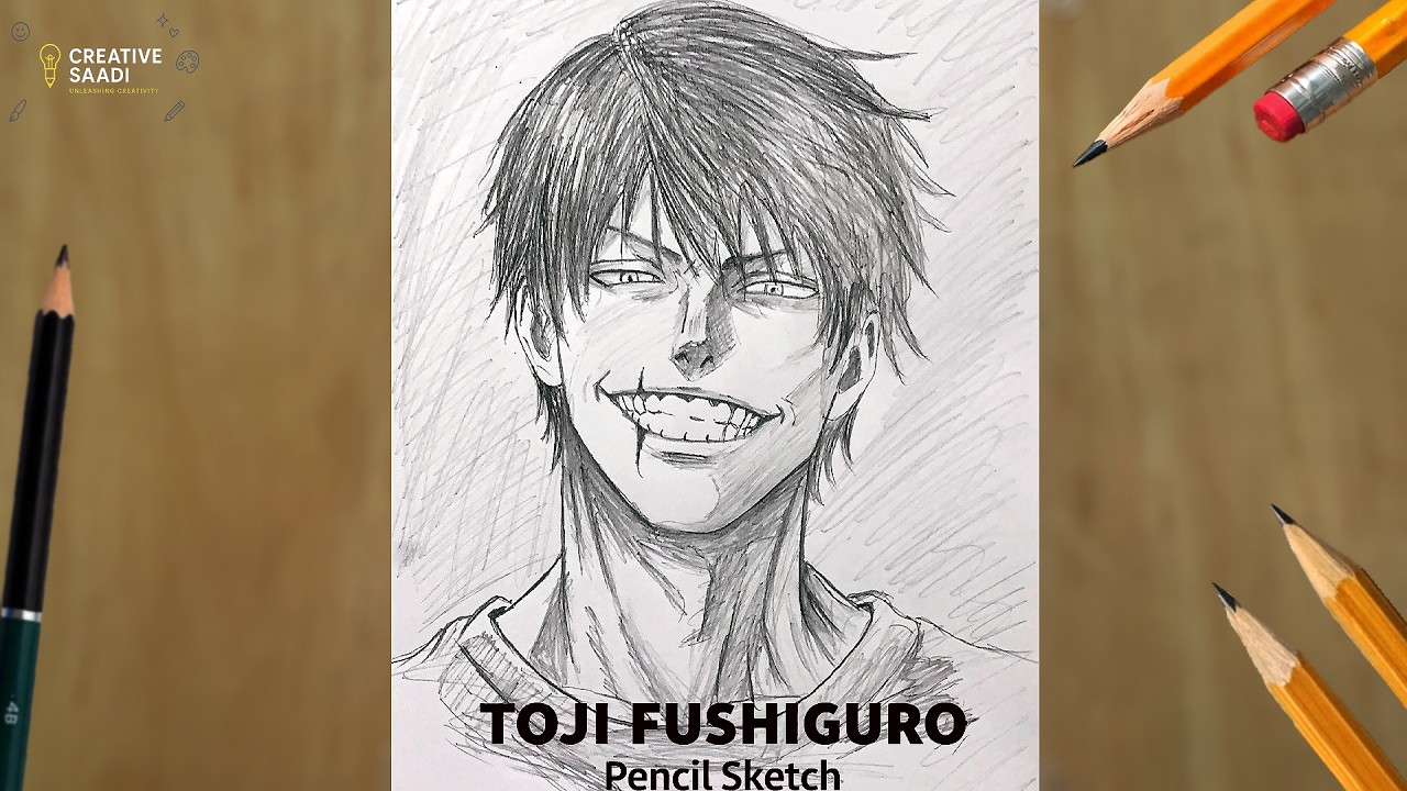 Toji Fushiguro Pencil Sketch Art | Dark Assassin of Zenin Clan | Jujutsu Kaisen Drawing