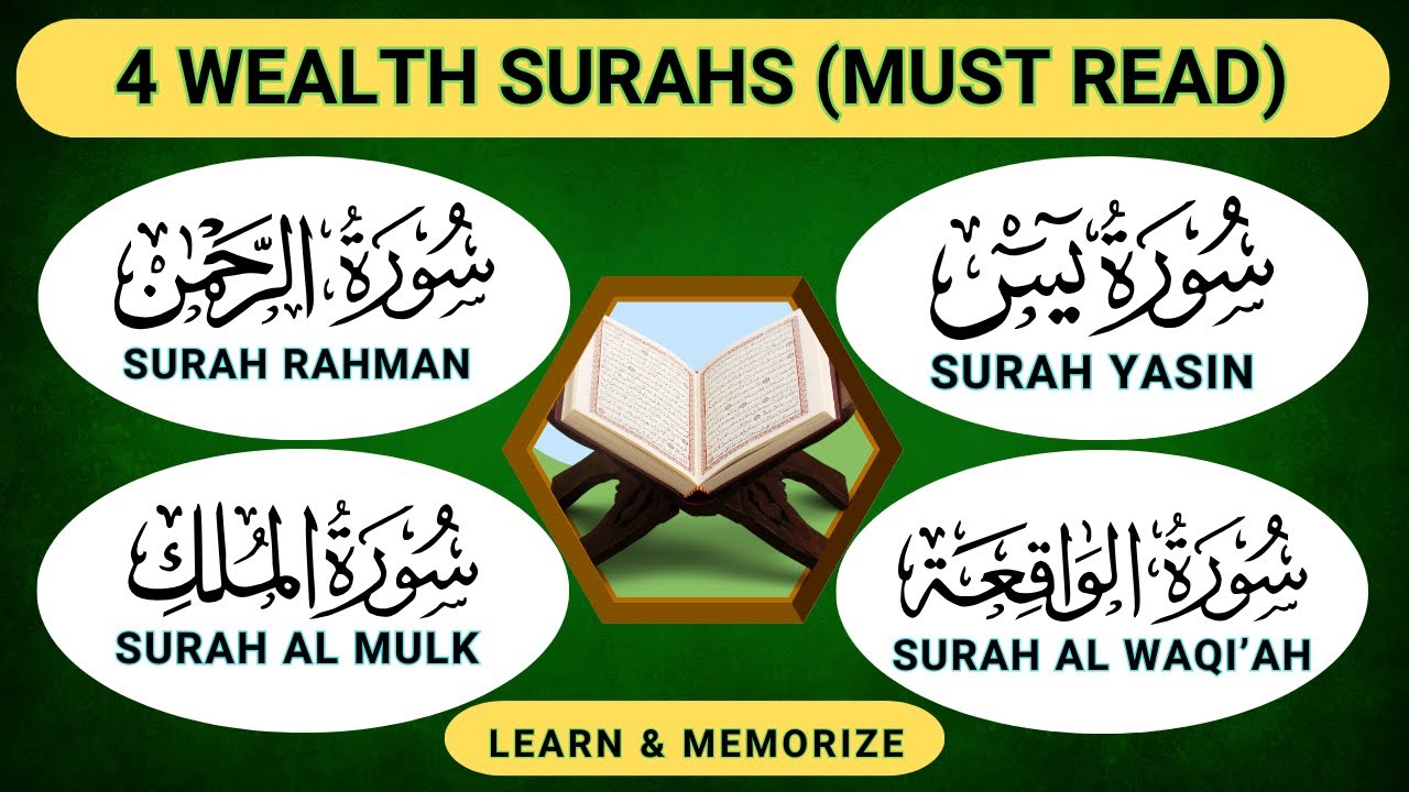 4 Powerful & Long Surahs of Quran | Surah Yasin, Ar Rahman, Waqia & Al Mulk | Beautiful Recitation