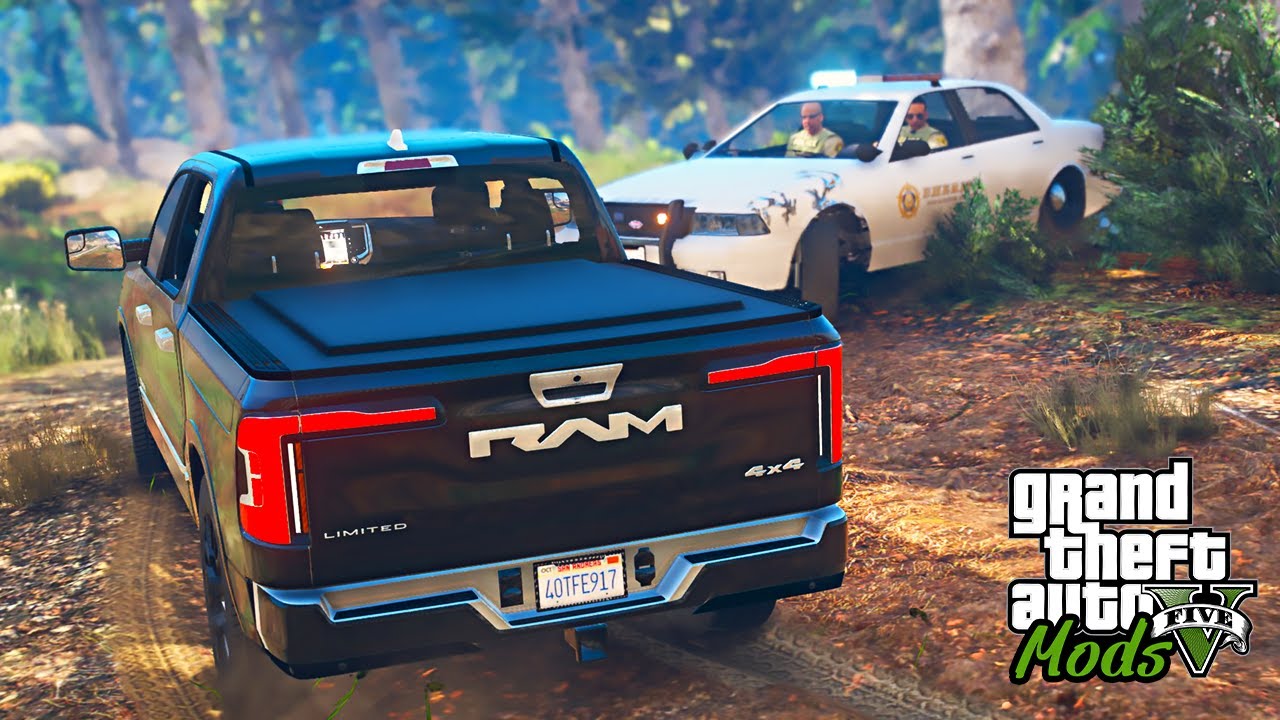 FUGA DA POLICIA COM RAM 1500 RAMCHARGER 2025 - GTA 5 MODS