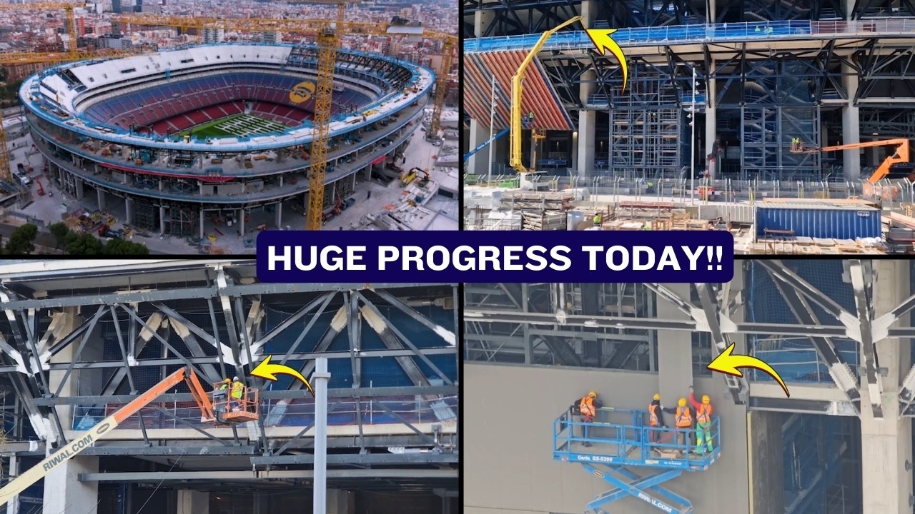 Camp Nou Renovation Update | Fa&ccedil;ade, Glazing & Structural Progress Across All Sections