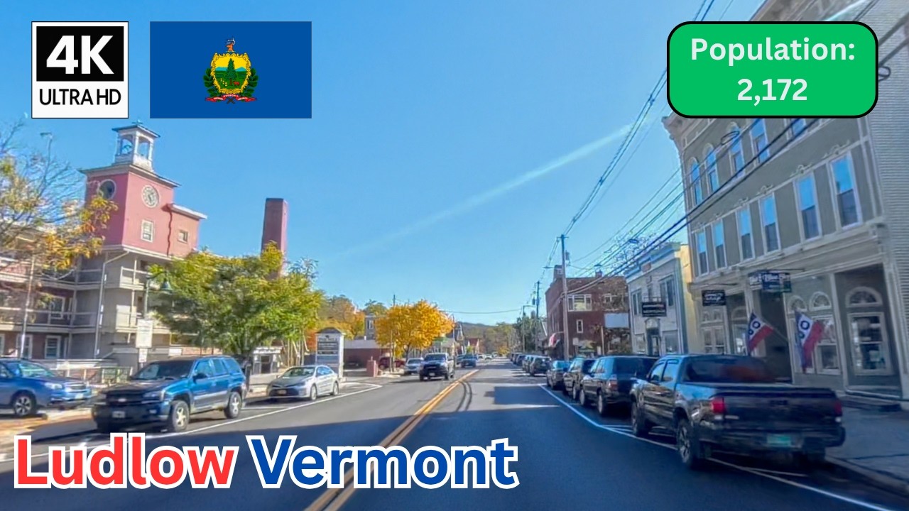 Driving Through Ludlow, Vermont in Fall 🍁 | Stunning Autumn Foliage Drive Near Okemo in 4K