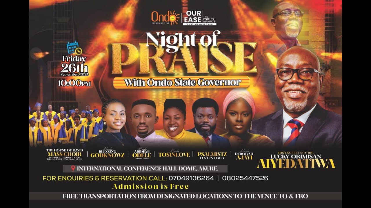 September 2025 || 14th Edition II A Night of Praise with Ondo State Governor  HE Dr Lucky Aiyedatiwa