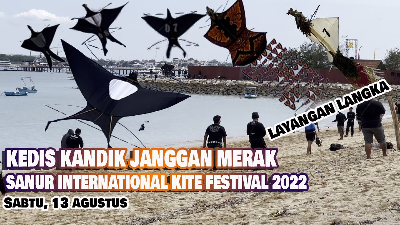 KEDIS KANDIK, JANGGAN MERAK LAYANGAN LANGKA SANUR KITE FESTIVAL 2022 PANTAI MERTASARI SANUR BALI