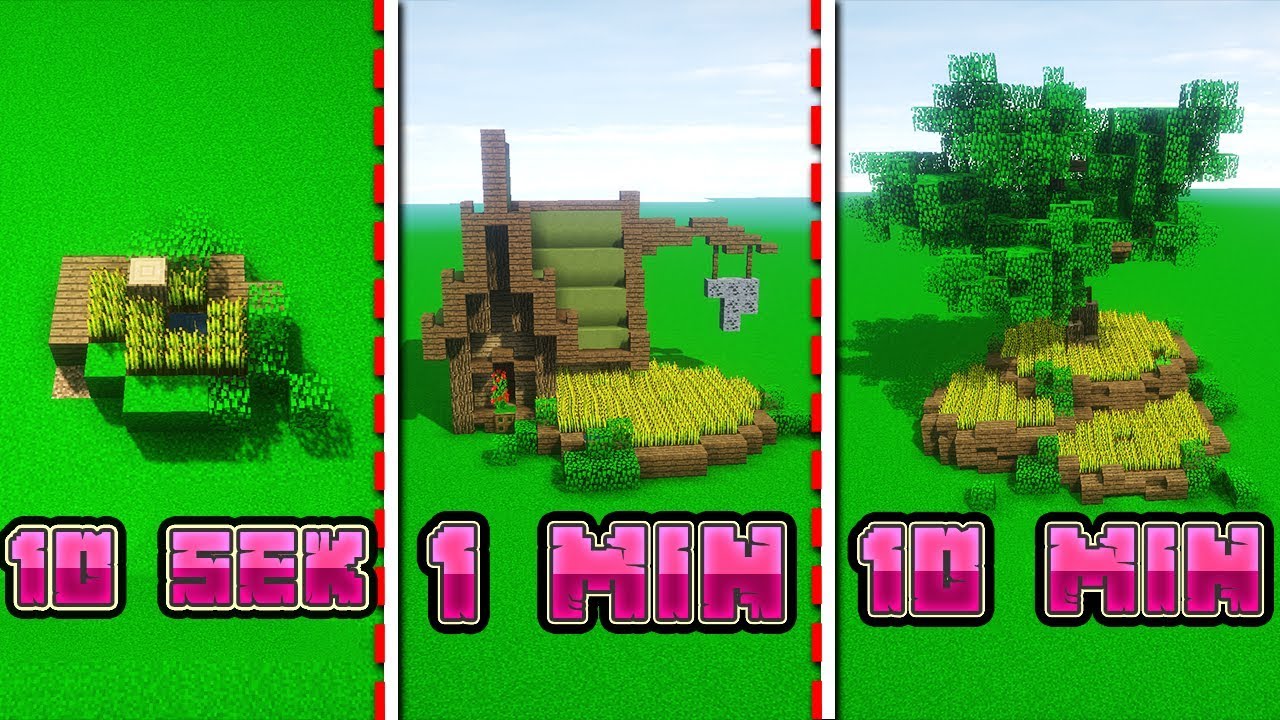 MINECRAFT BUDUJEMY FARMĘ w 10 MINUT, 1 MINUTE i 10 SEC ft. szymeQ