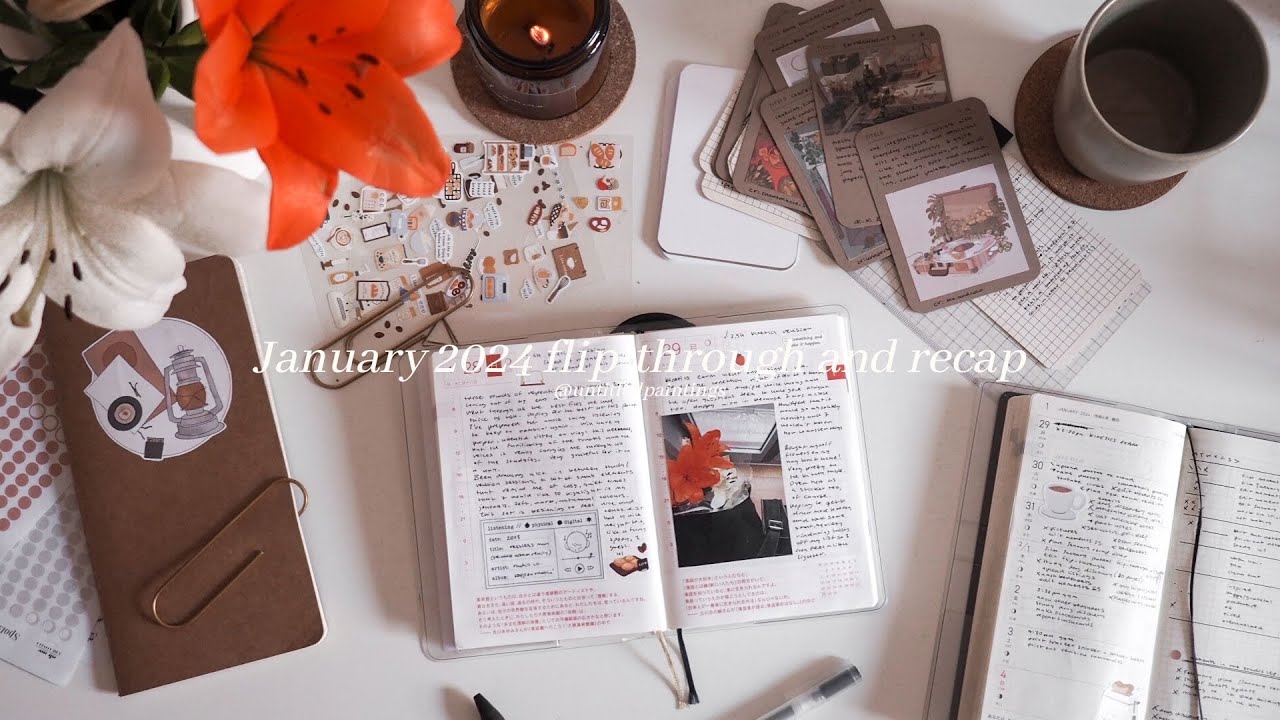 january 2024 journaling update and flip-through | hobonichi, traveler's notebook, moleskine ☕