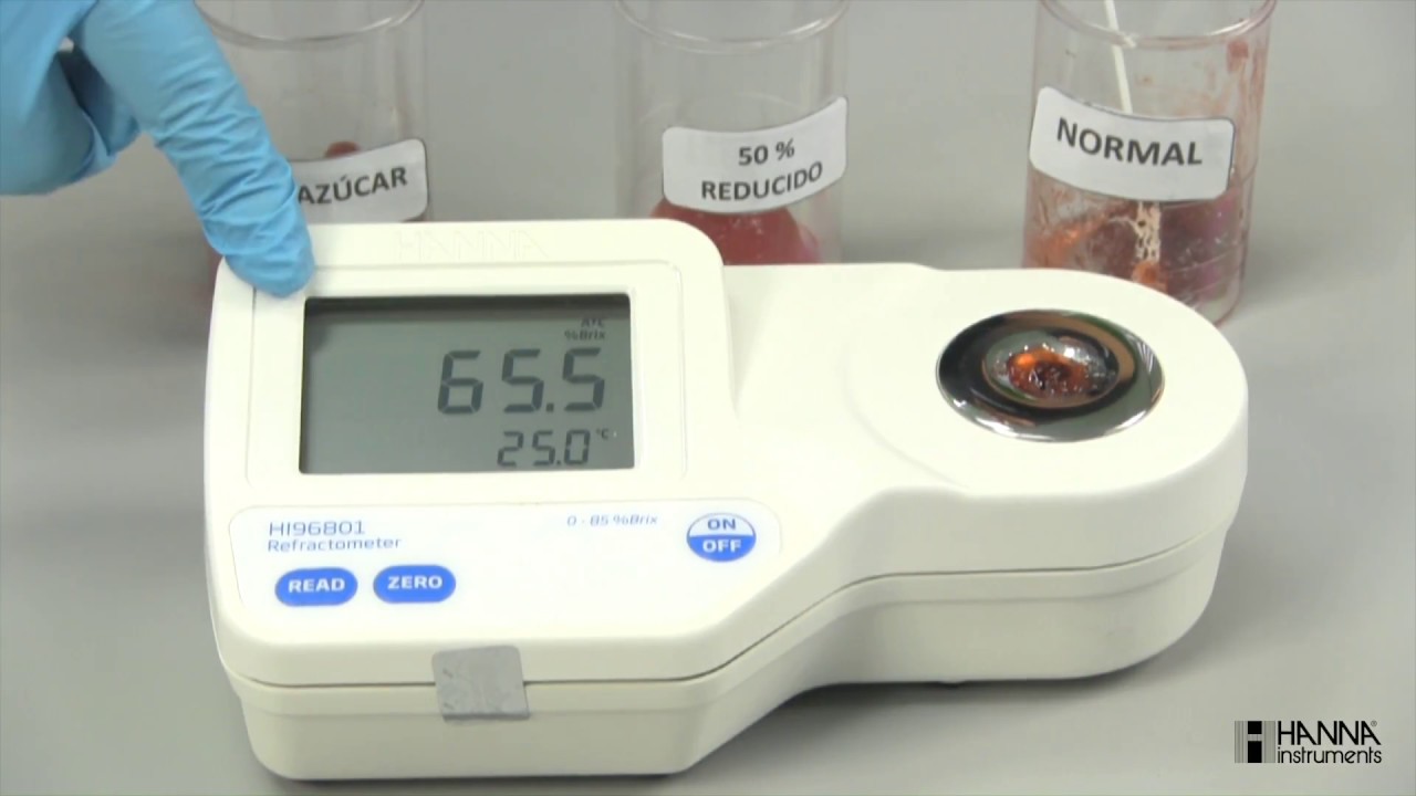 Medición de azúcar en productos a base de frutas