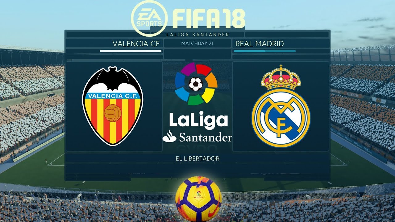 FIFA 18 Valencia vs Real Madrid | La Liga 2017/18 | PS4 Full Match