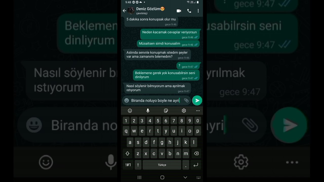 ayrilik mesaji boyle sebep gorulmedi💔💔