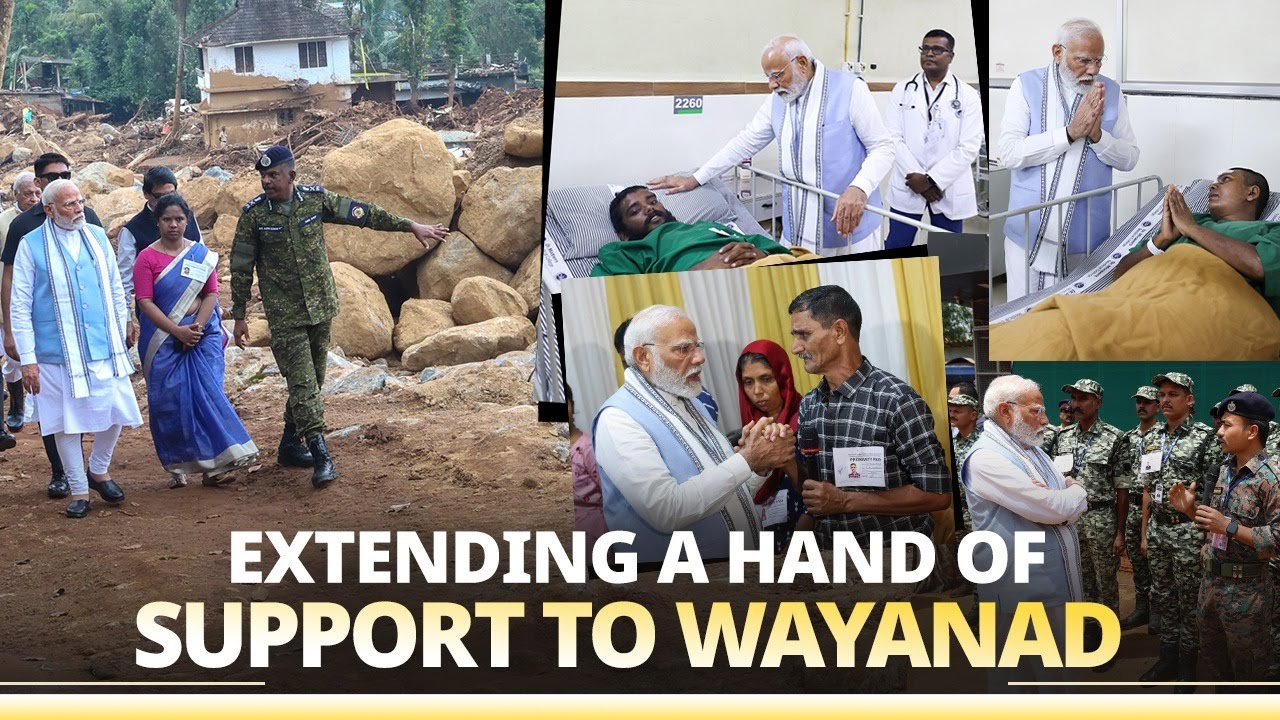 PM Modi inspects landslide affected areas of Wayanad, assures every possible support