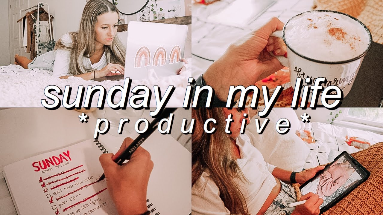productive sunday in my life! | making new channel art, homework, LED lights, + more!