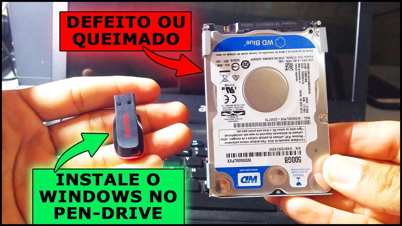 Como instalar o Windows no Pen-Drive ou HD externo para substituir HD com defeito ou queimado