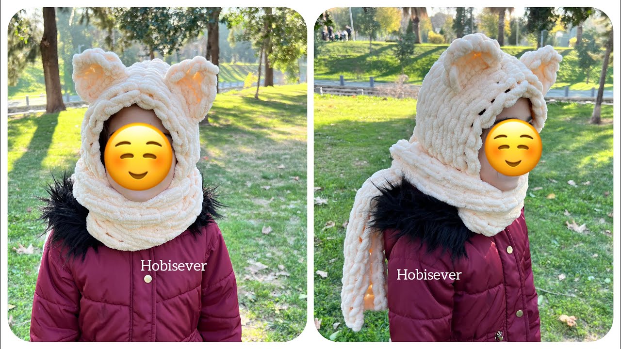 Сделайте шарф и шапку за один день 😍 Петлевая пряжа Alize Puffy / Вязаная балаклава