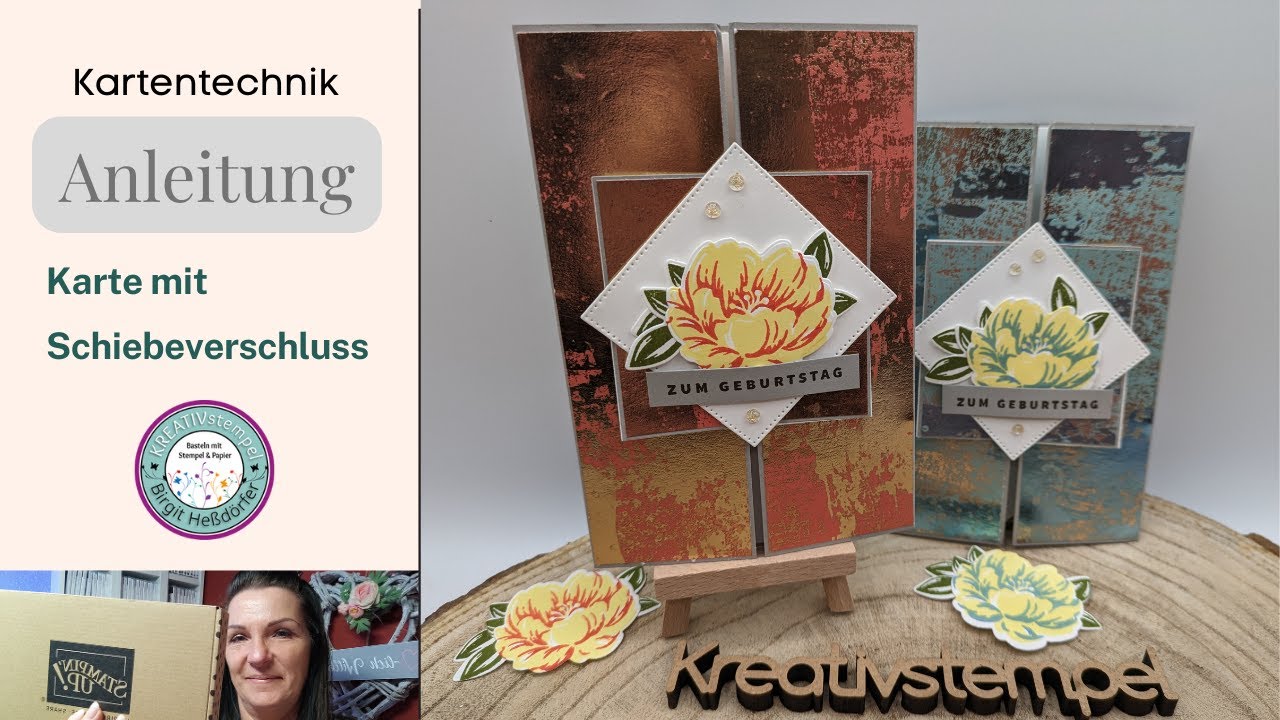 Anleitung Fun Fold Karte mit Schiebeverschluss / YouTube Hop Team Kreativstempel