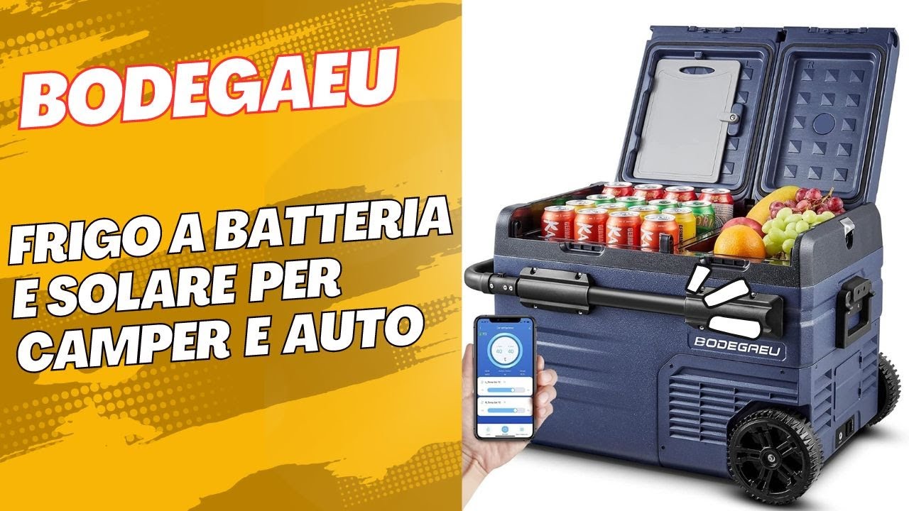 FRIGO PORTATILE A BATTERIA E SOLARE IDEALE PER AUTO E CAMPER #solarenergy #frigorifero #camper
