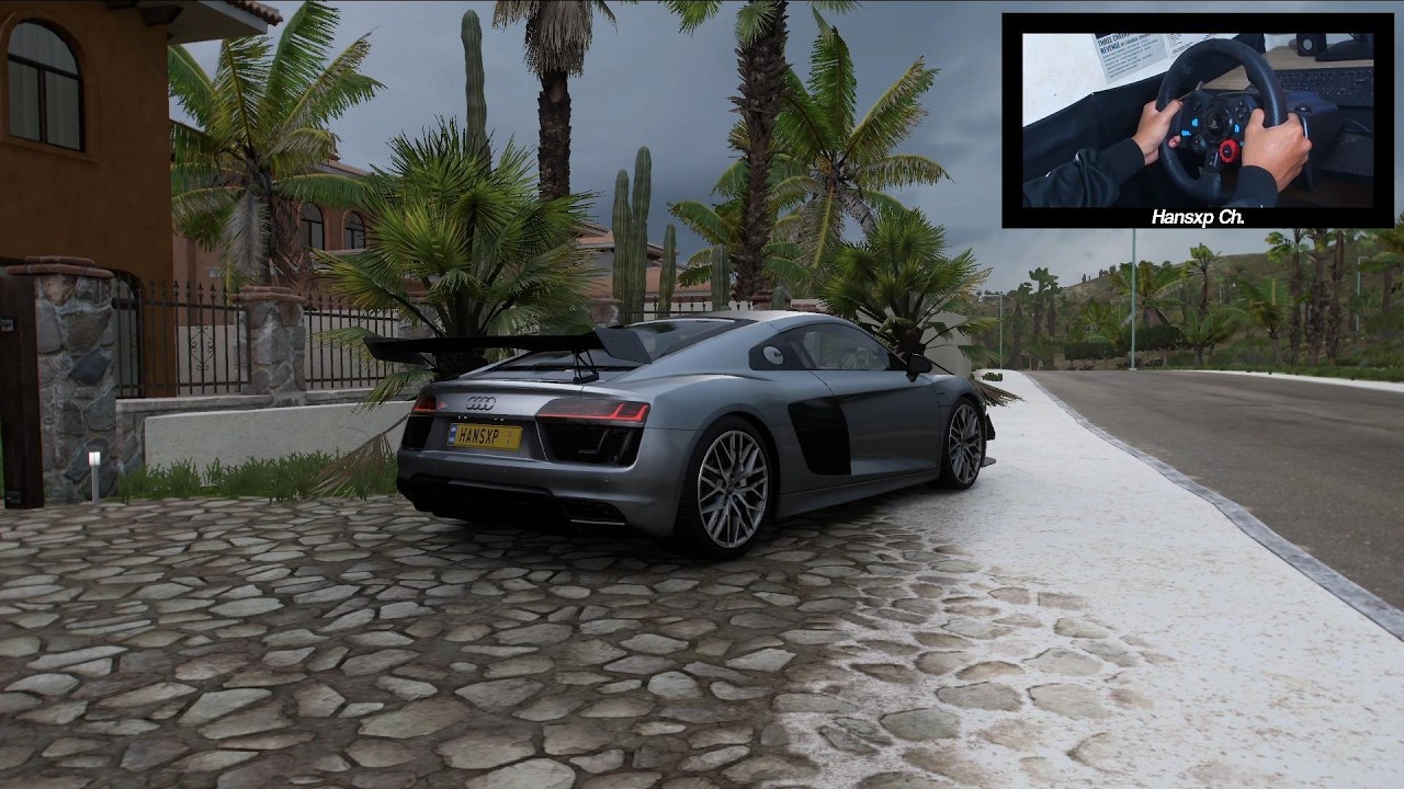 The sound of Audi R8 V10 plus Engine | Forza Horizon 5 - Logitech G29 Steering Wheel