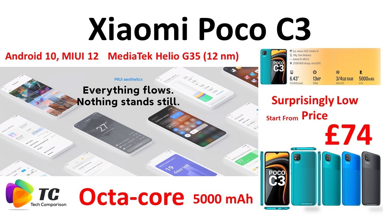 Xiaomi Poco C3 Android 10 MIUI 12,Cheap &pound;74 Top Spec,HyperEngine gaming tech