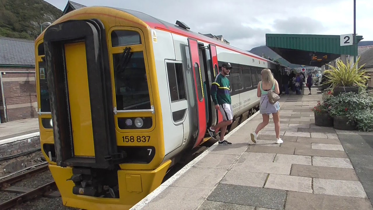 Transport for Wales Class 158837 arrivals & Depart Barmouth Abermaw for Pwllheli