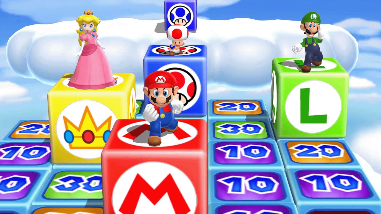 Mario Party 9 - Toad vs Mario vs Luigi vs Peach - High Rollers (Master Difficulty)