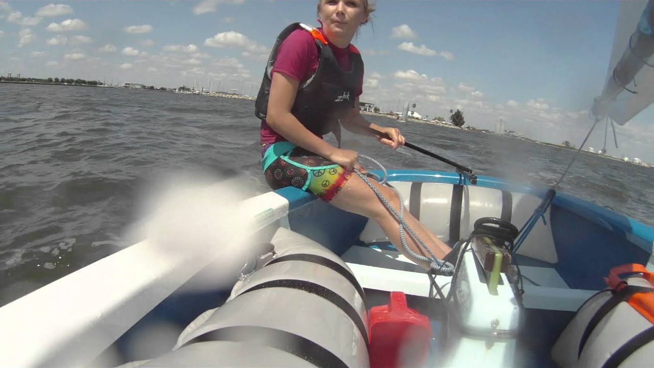 Optimist Sailing at Davis Island with action camera onboard