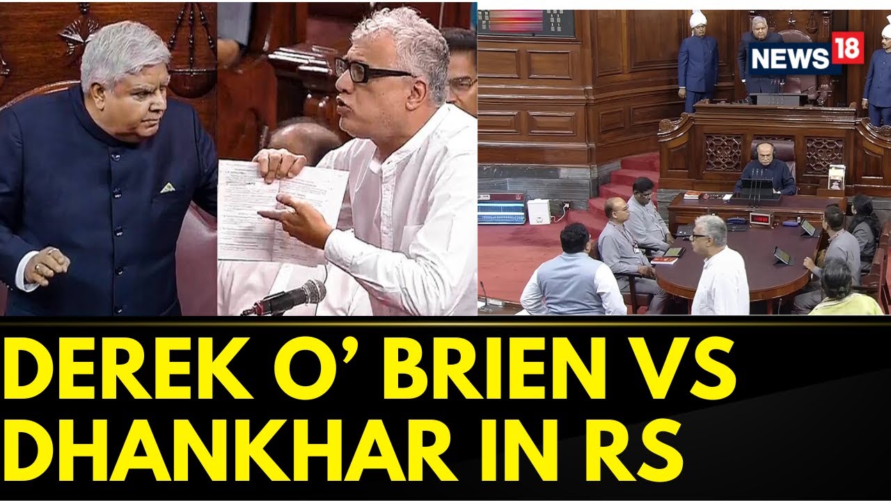 Rajya Sabha News | Parliament Session |  VP Jagdeep Dhankhar Vs Derek O Brien In RS | News18
