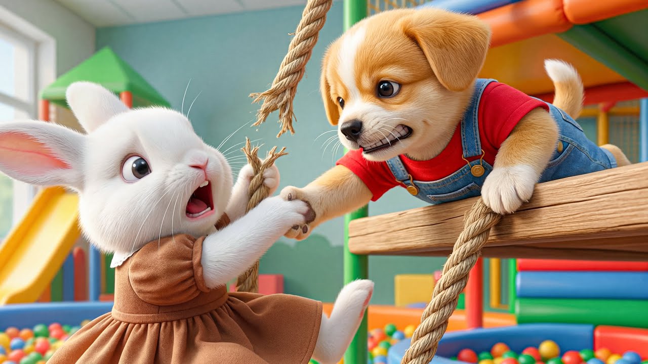 Baby Puppy Becomes a Hero at the Playground 🐶🐰 A Brave Rescue That Saves a Bunny&rsquo;s Life🚨❤️