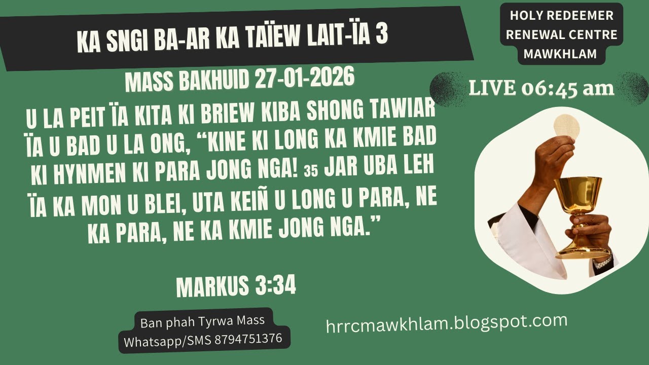 Mass Bakhuid | Ka Sngi Ba-ar ka Taïew Lait-ïa 3 | 27-01-2026
