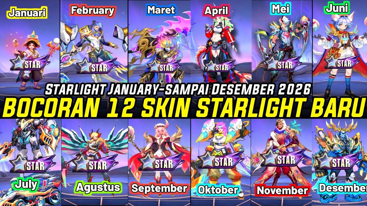 BOCORAN 12 SKIN STARLIGHT YANG AKAN HADIR 2026! BULAN JANUARY FEB STARLIGHT YANG AKAN DATANG DI ML
