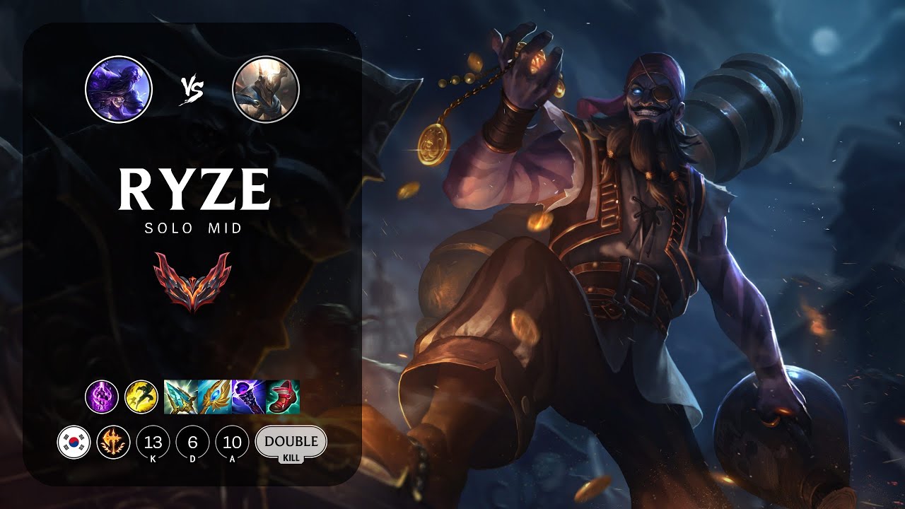 Ryze Mid vs Pantheon - KR Grandmaster Patch 13.8