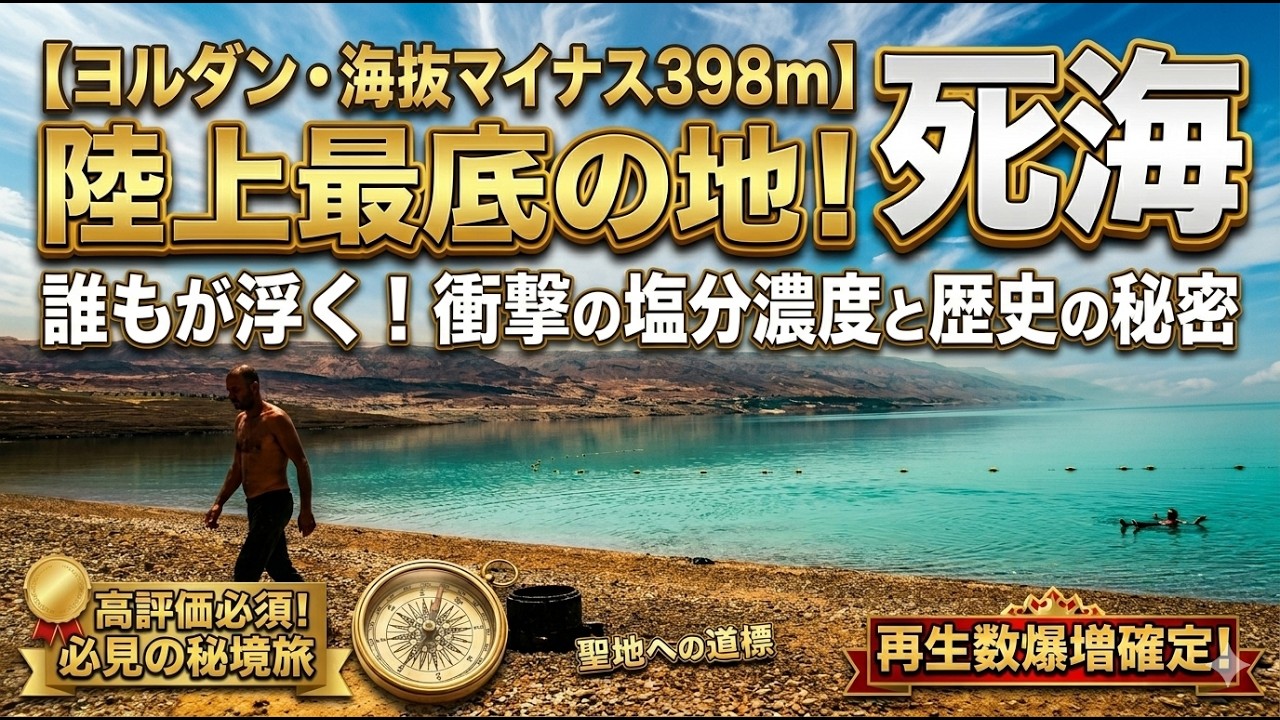 【海抜マイナス398m】陸上で最も低い場所　死海