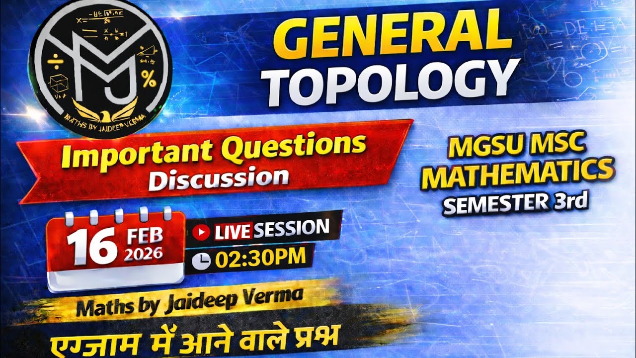 General Topology/Important questions discussion #mgsu #msc #Topology