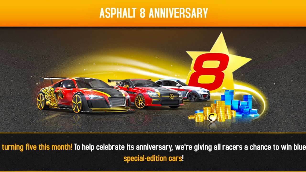 Asphalt 8, 5th ANNIVERSARY, Milestones and how achieve it