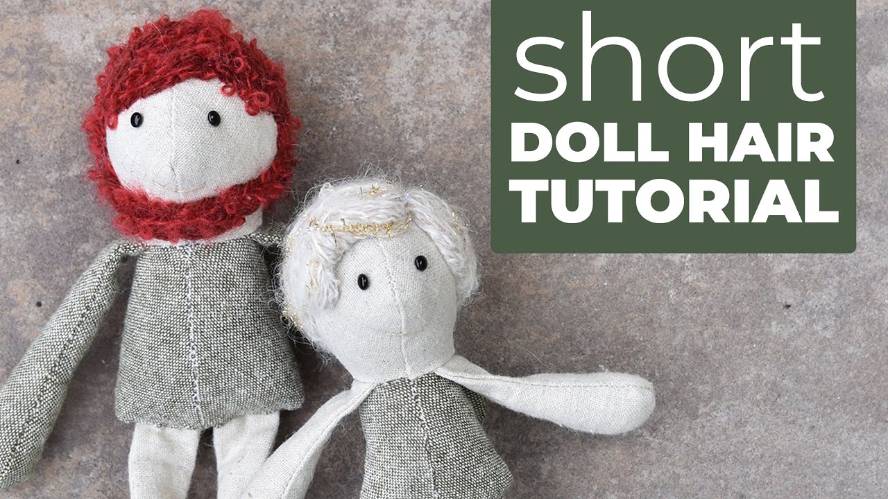 How to Sew Short Yarn Hair on a Doll