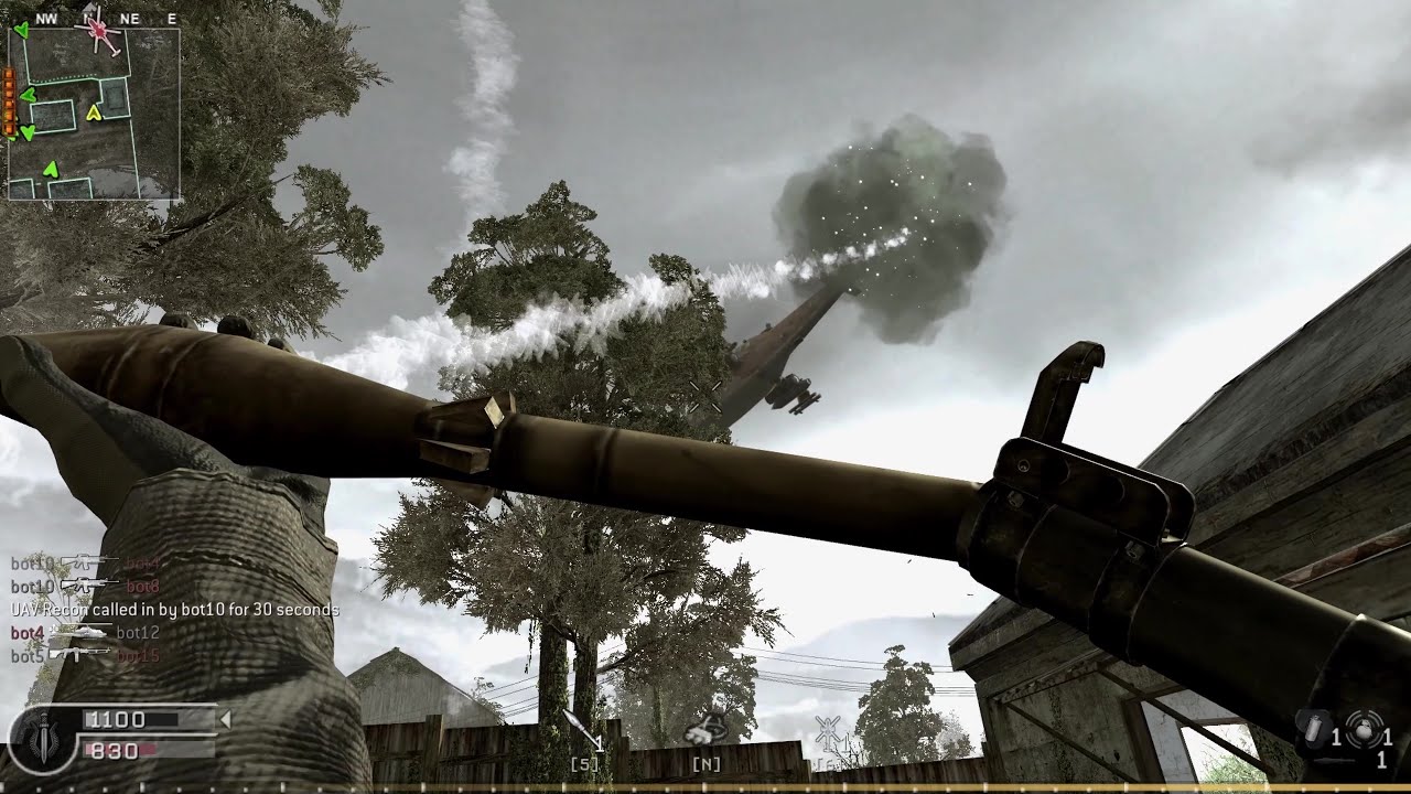 Call of Duty 4: Modern Warfare - Overgrown (Team Deathmatch Gameplay with Bots)