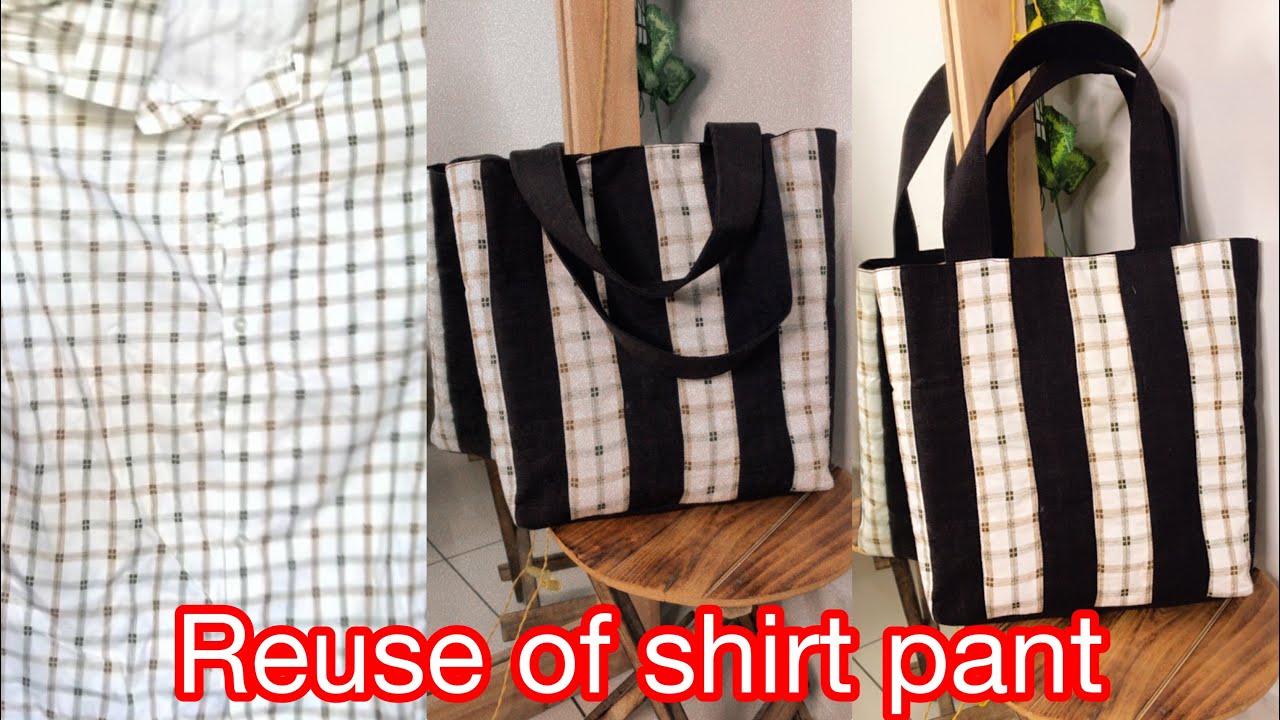 Reuse of old Shirt Pant | old clothes reuse Ideas | Tote bag Tutorial | bag cutting | Rajveerpunni