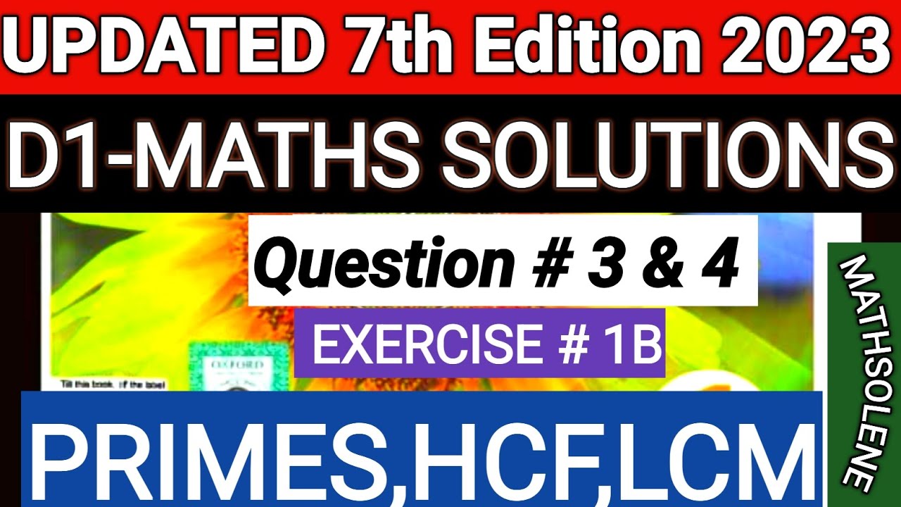 D1 ex 1b q3 || D1 ex 1b q4  ||d1 math exercise 1b question 3 & 4 || d1 1b q3||d1 1b q4 || NSM ||