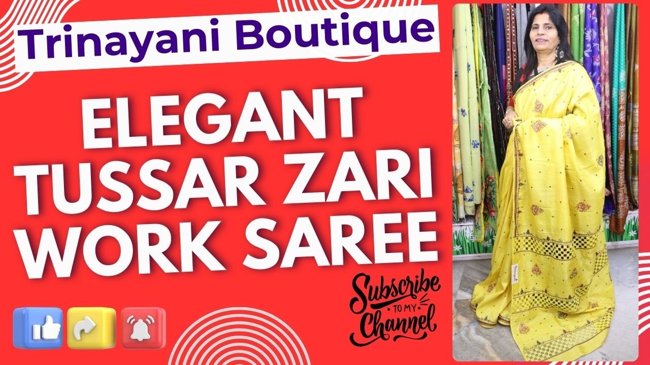Elegant Tussar Zari Work Saree | #Trinayani Boutique | Epi-02 | #shortsyoutube