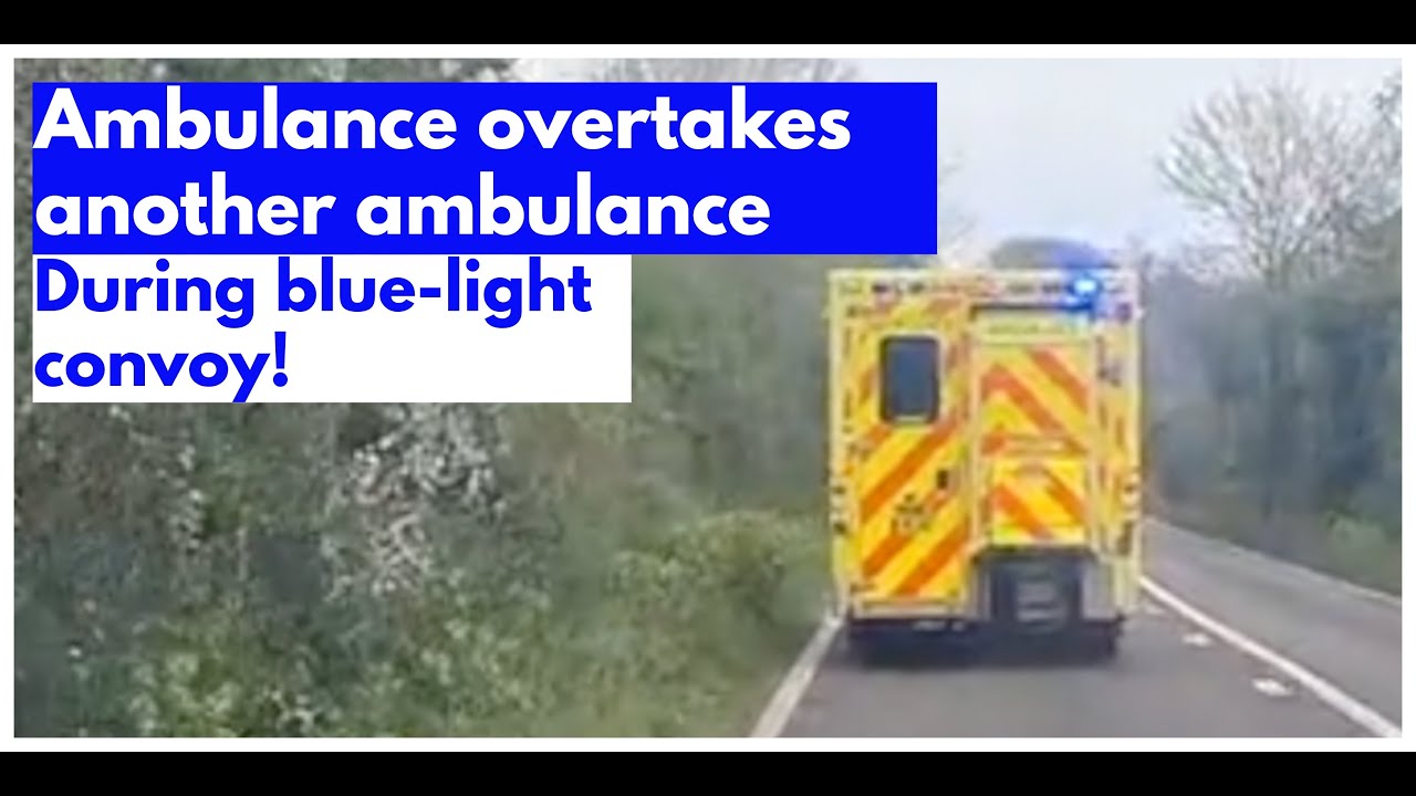 Emergency Ambulance Overtakes Another During Impromptu Blue-Light Convoy!