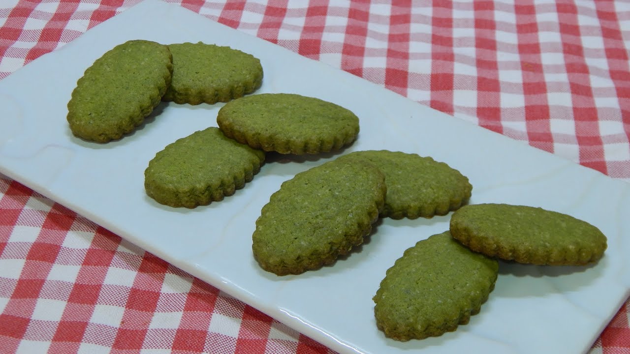 Receta de galletas de Té matcha muy crujientes y sabrosas (Biscuits de té verde)