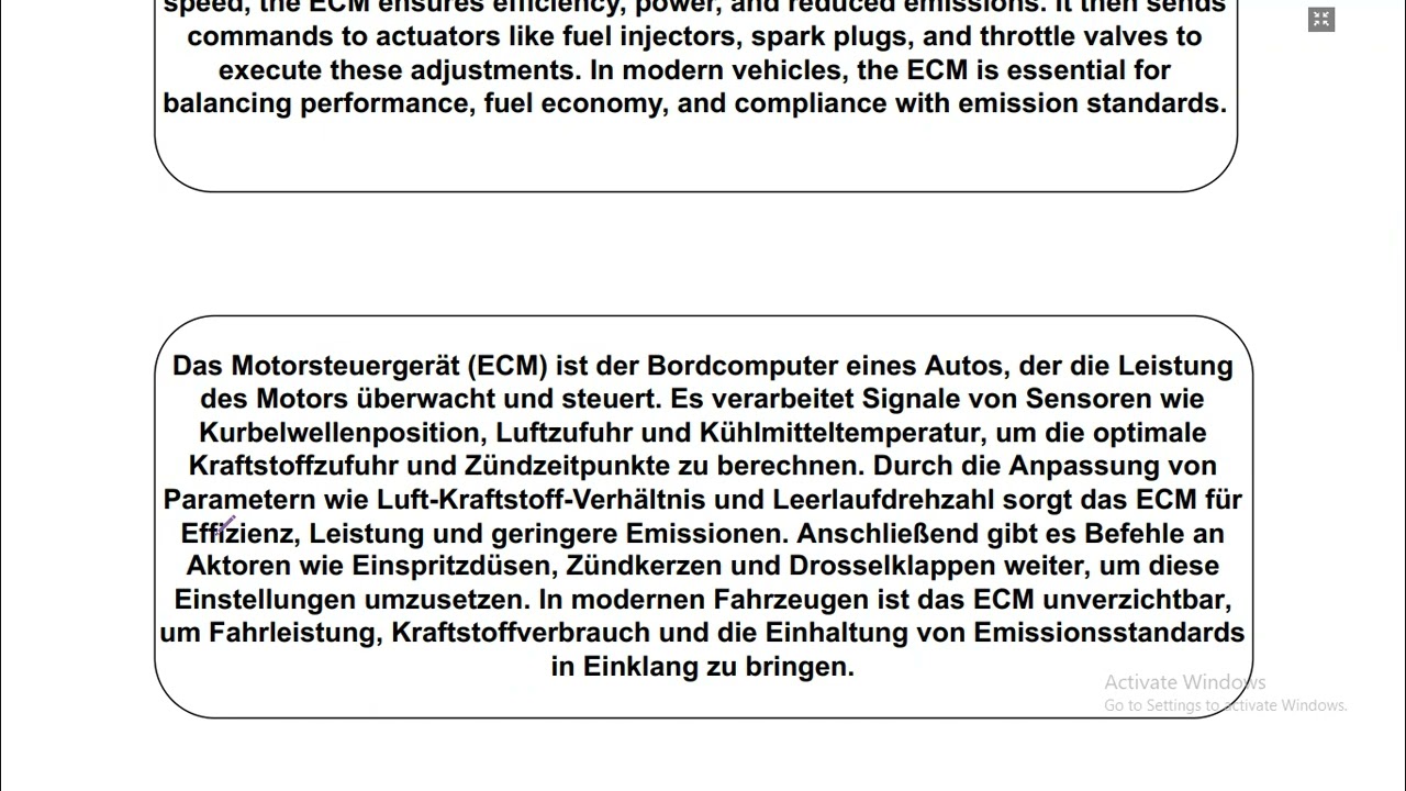 ECM (Das Motorsteuergerät )