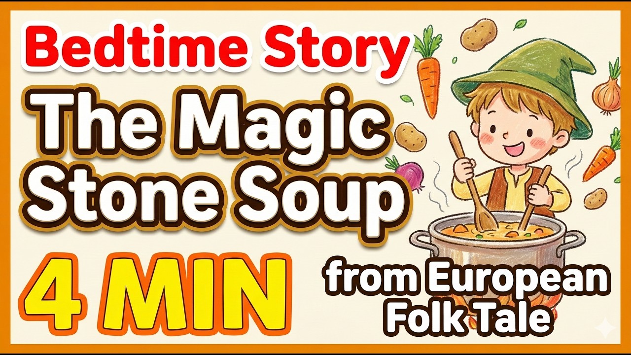 The Magic Stone Soup | 4-Minute Bedtime Story | Learn English Through Stories