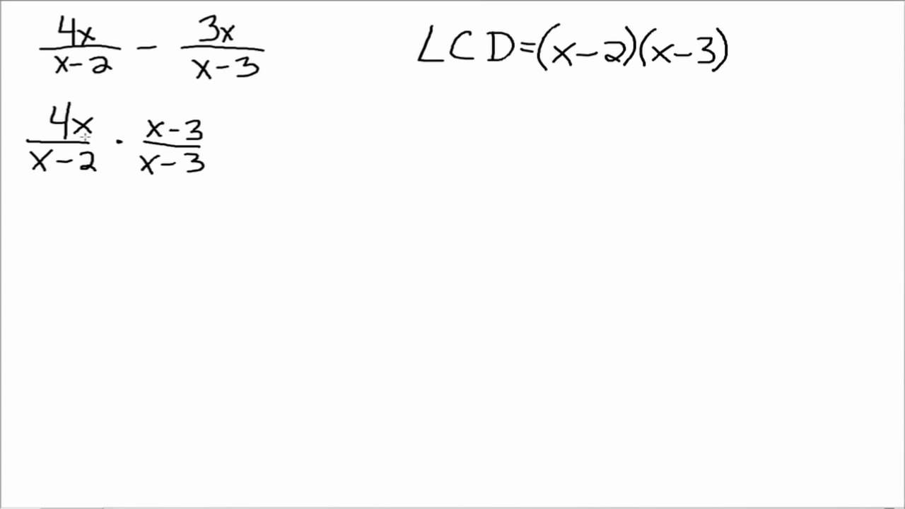 Add and Subtract Rational Expressions with Different Denominators Part 1