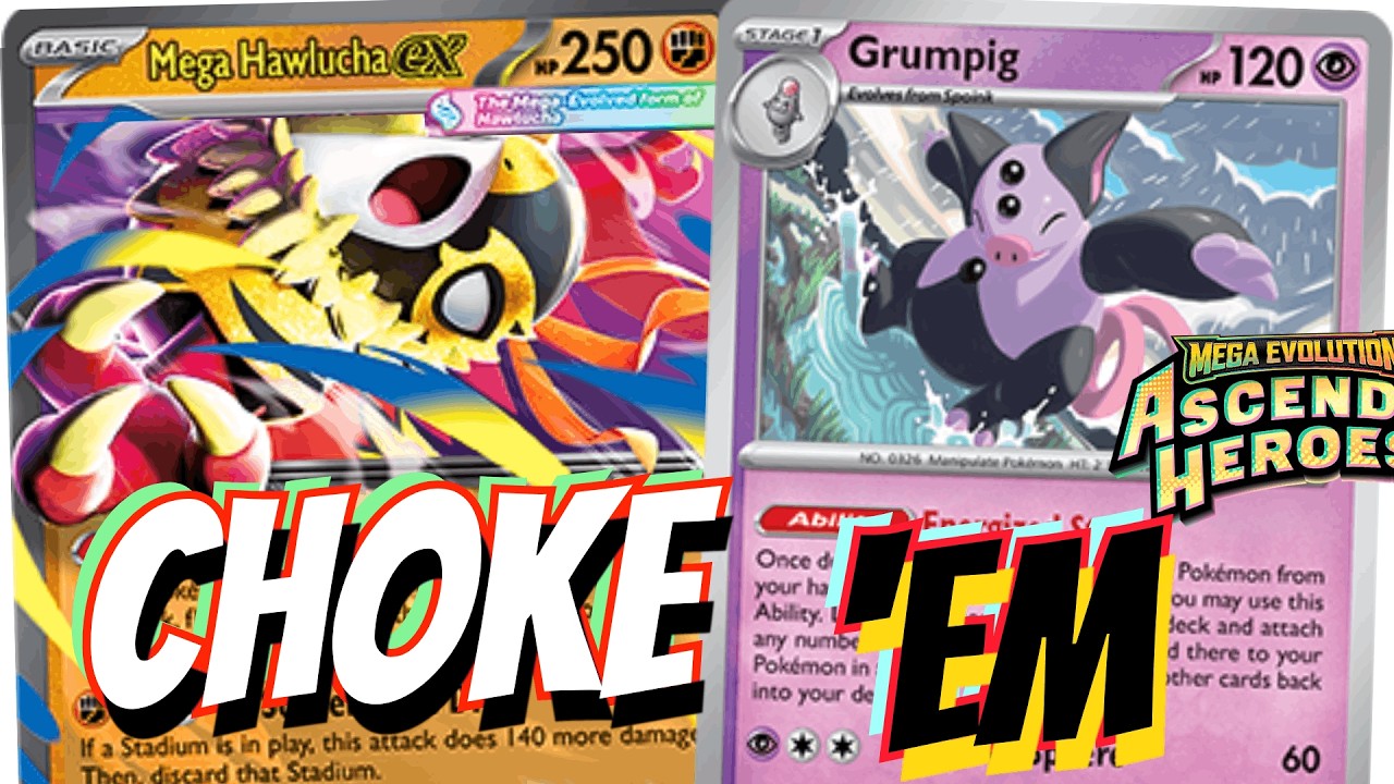 Okidogi Settles the Score for Mega Hawlucha ex! 🥊🤼‍♂️ W/ Grumpig, Waitress & Damagriiigus. PTCGL