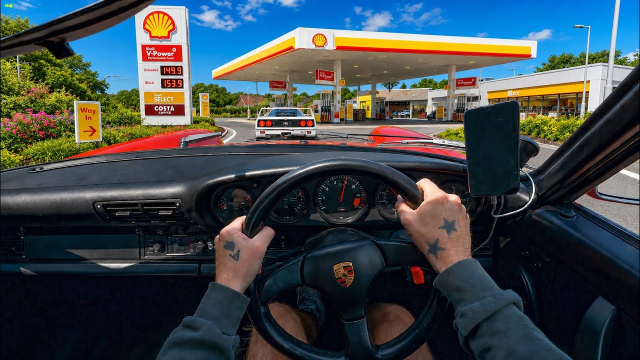 POV Drive for Fuel in a 38 Year Old Porsche [ASMR - 4K - NO TALK] 1988 Carrera 3.2